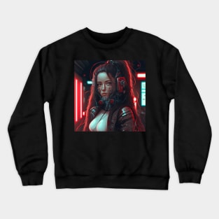 Cyberpunk Female Cyborg White Tee - Photography Crewneck Sweatshirt